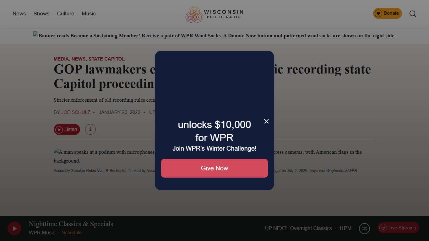 GOP lawmakers enforcing ban on public recording state Capitol proceedings - WPR