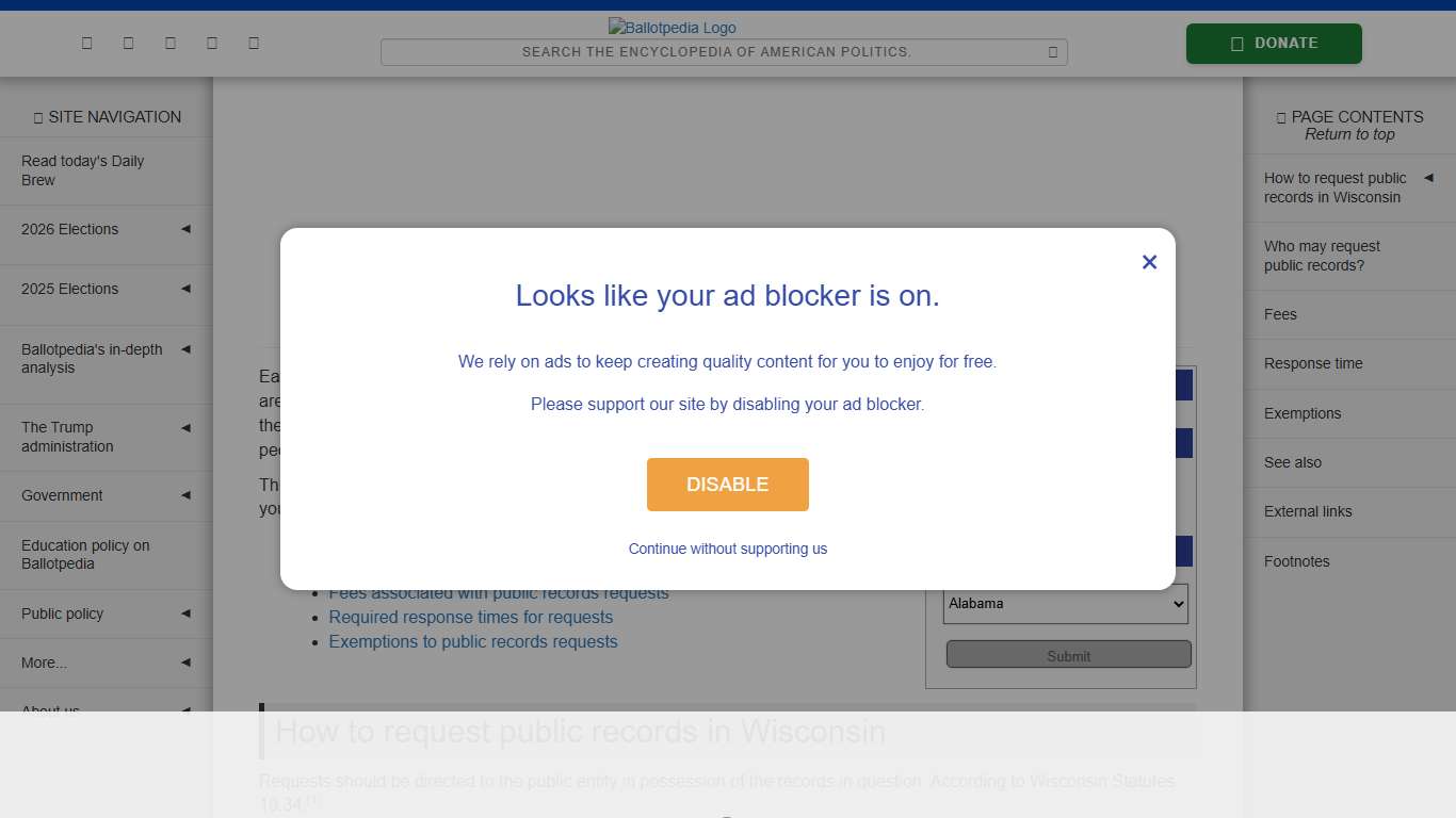 Wisconsin FOIA procedures - Ballotpedia
