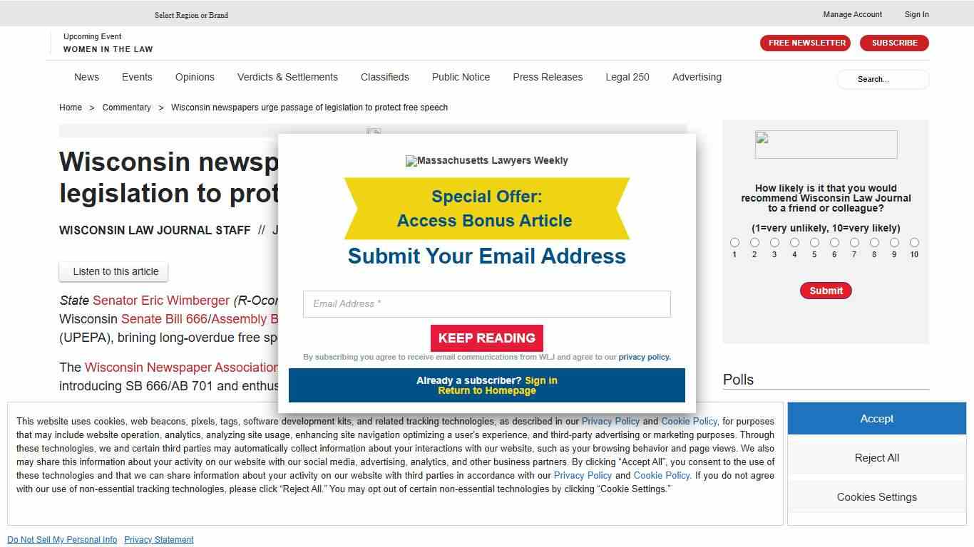 Wisconsin newspapers urge passage of legislation to protect free speech